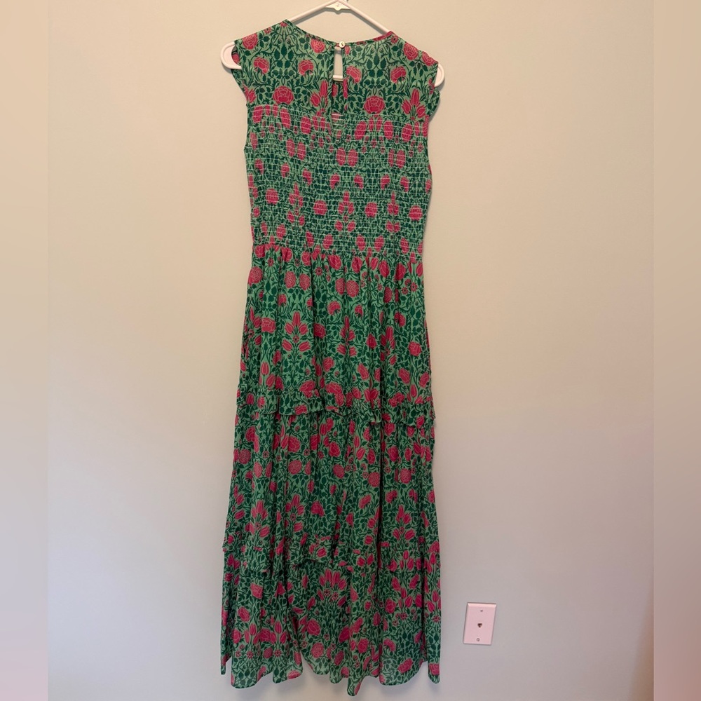 Banjanan Green and Pink Floral Maxi Dress